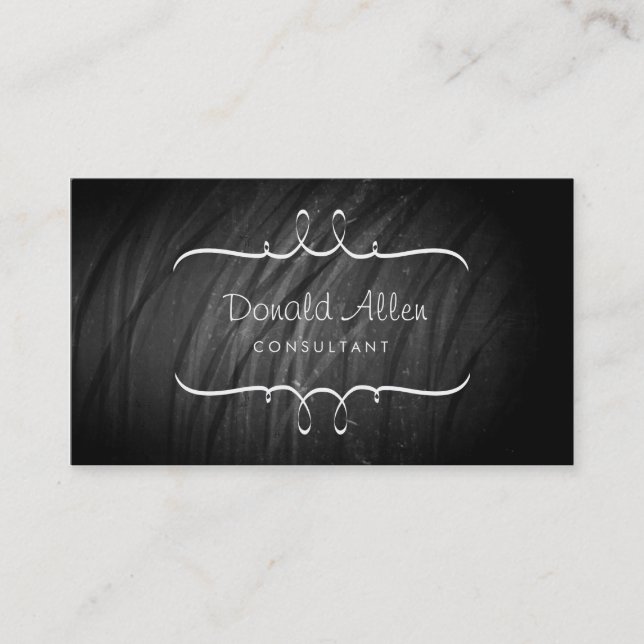 Chalkboard Retro Slate Professional Curved Business Card (Front)
