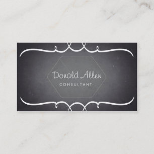 Chalkboard Retro Slate Professional Hexagon Business Card