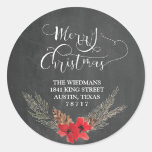 Chalkboard Return Address Round Stickers