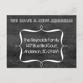 Chalkboard Ribbon New Address Moving Announcement Postcard