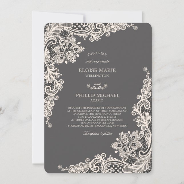 Chalkboard Romance Wedding Invitation (Front)