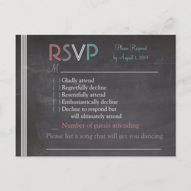 Chalkboard RSVP Card (Front)