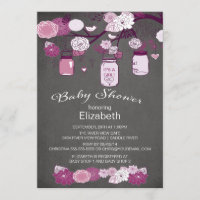 Chalkboard Rustic Country Mason Jar Baby Shower