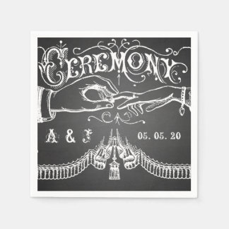 Chalkboard Rustic Wedding Paper Napkins