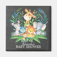 Chalkboard Safari Jungle Baby Shower Favour Magnet