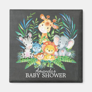 Chalkboard Safari Jungle Baby Shower Favour Magnet
