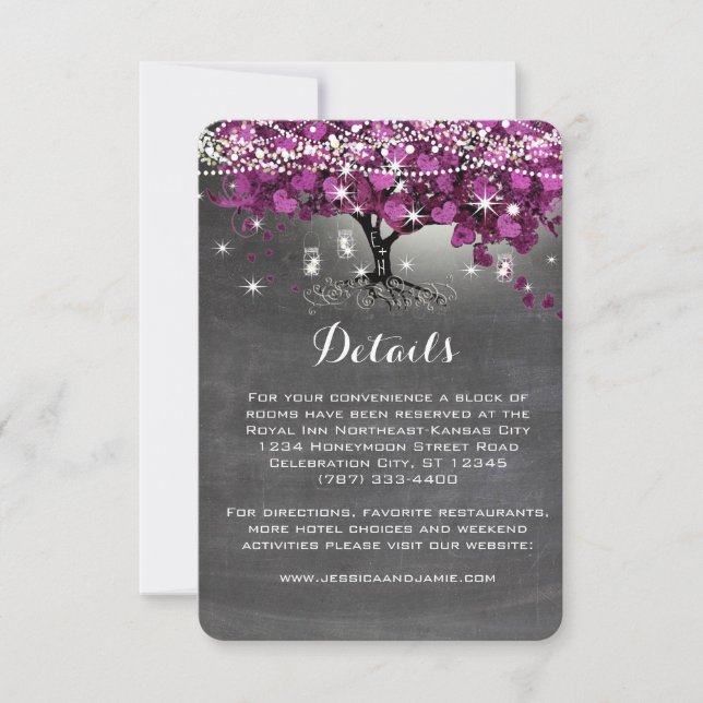 Chalkboard Sangria Wine Forest Heart Leaf  RSVP Card (Front)