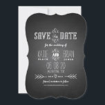 Chalkboard Save the Date Announcement<br><div class="desc">Swirls,  Cute Heart,  Arrows and Modern Typography or a black chalkboard printed photo effect. Rustic Chalkboard Save the Date Card. Elke Clarke© Whimsical,  romantic save the date announcements for country weddings which you can customise available at www.zazzle.com/epclarke.</div>
