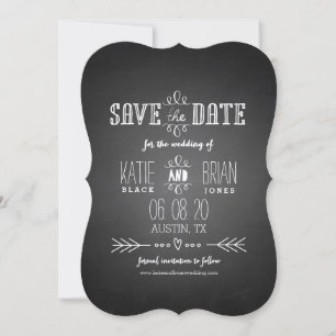 Chalkboard Save the Date Announcement