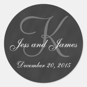 Chalkboard Save the Date Classic Round Sticker