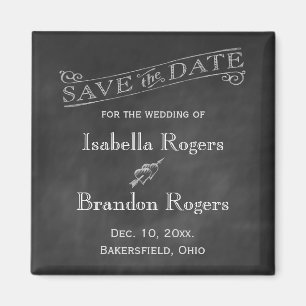Chalkboard Save the Date Magnet