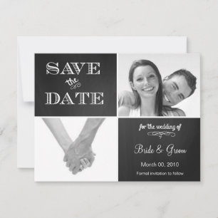 Chalkboard Save the Date Photo Announcement