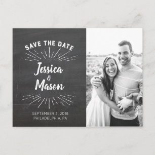 Chalkboard Save The Date Postcard