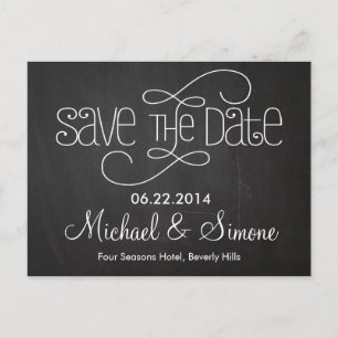 Chalkboard Save The Date Postcard