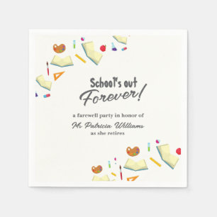 Chalkboard School Farewell Retired Teacher Party  Napkin