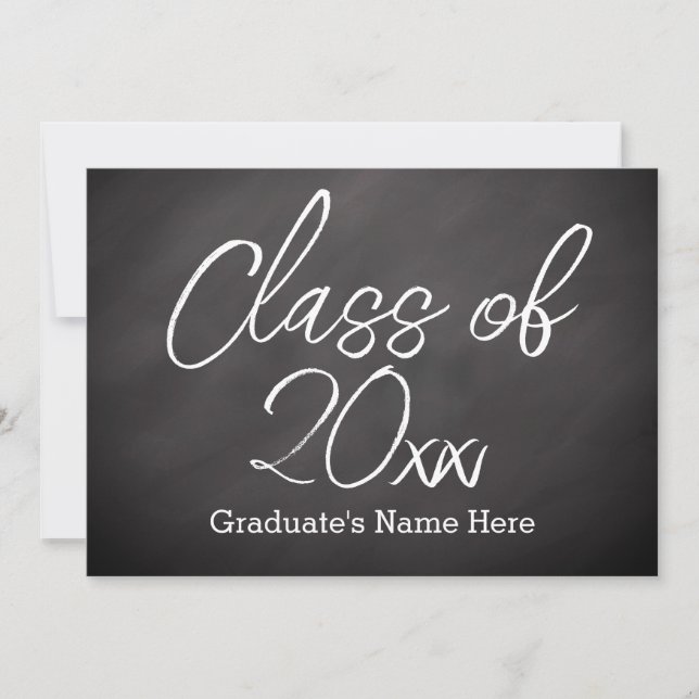 Chalkboard Script Graduation Announcement (Front)