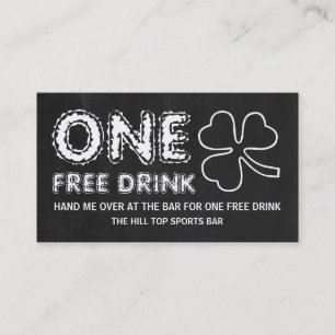 Chalkboard Shamrock St Patrick's Day Drinks Ticket