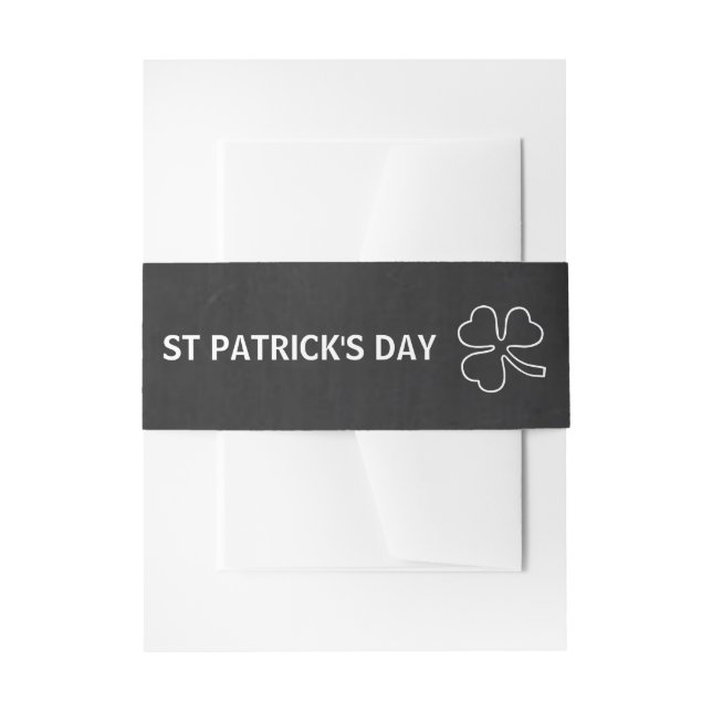 Chalkboard Shamrock, St Patrick's Day Invitation Belly Band (Front Example)
