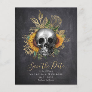 Chalkboard Skull Gothic Halloween Save the Date
