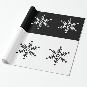 Chalkboard - Snowflake - Black / White Wrapping Paper