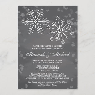 CHALKBOARD SNOWFLAKE COUPLES WEDDING SHOWER INVITATION