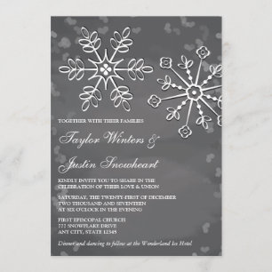 Chalkboard Snowflake Wedding Invitations