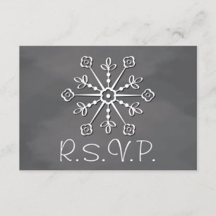 Chalkboard Snowflake Wedding RSVP Response Card