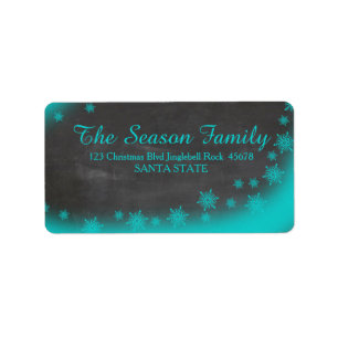 Chalkboard Snowflakes address label
