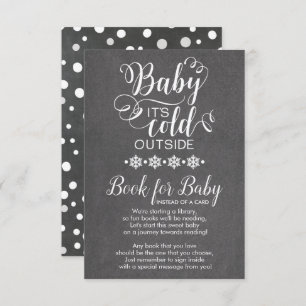 Chalkboard Snowflakes Bring A Book for Baby Card
