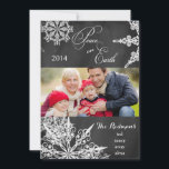 Chalkboard Snowflakes Christmas Photo Card<br><div class="desc">Make this modern chalkboard snowflake personalised Christmas photo card yours this holiday season. Easily upload your photo and use the given template to simply add your names to customise this card. Family and friends will love to receive a Christmas holiday card that serves as a beautiful seasonal wish and keepsake...</div>