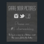 Chalkboard Social Media Wedding Photo Hashtag Sign<br><div class="desc">Frame and display at your wedding so everyone can share photos from your celebration. Not just instagram but facebook and twitter too.</div>