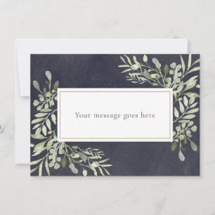 Chalkboard Soft Spring Greenery Your Message Thank You Card