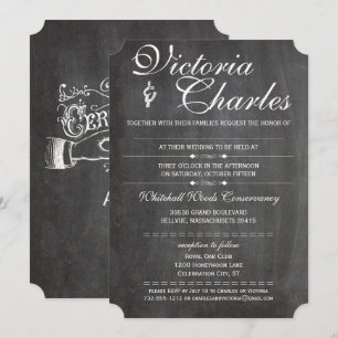 Chalkboard Space for Hand Written Guest Name Invitation