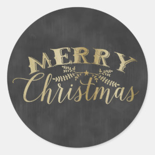Chalkboard Sticker Gold Merry Christmas