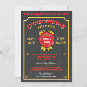Chalkboard Stock the bar invitation