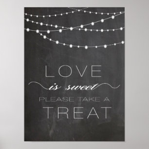 Chalkboard string lighs LOVE is Sweet Sign