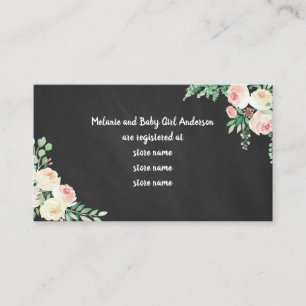 Chalkboard string light baby shower gift registry enclosure card
