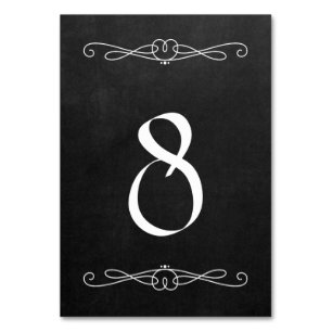 Chalkboard Style 3.5" x 5" #8 Table Number
