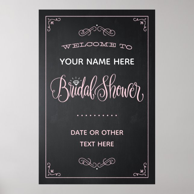 Chalkboard Style Bridal Shower Poster (Front)
