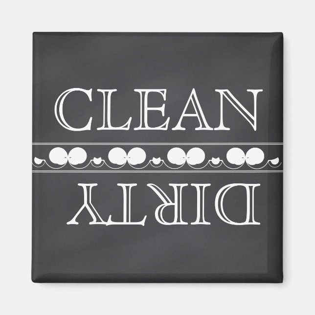 Chalkboard Style Dishwasher Magnet Clean & Dirty (Front)