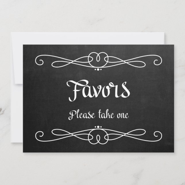 Chalkboard Style "Favors" Wedding Sign (Front)