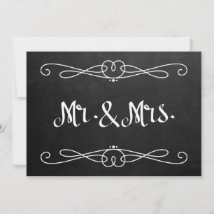 Chalkboard Style "Mr. and Mrs." Wedding Sign