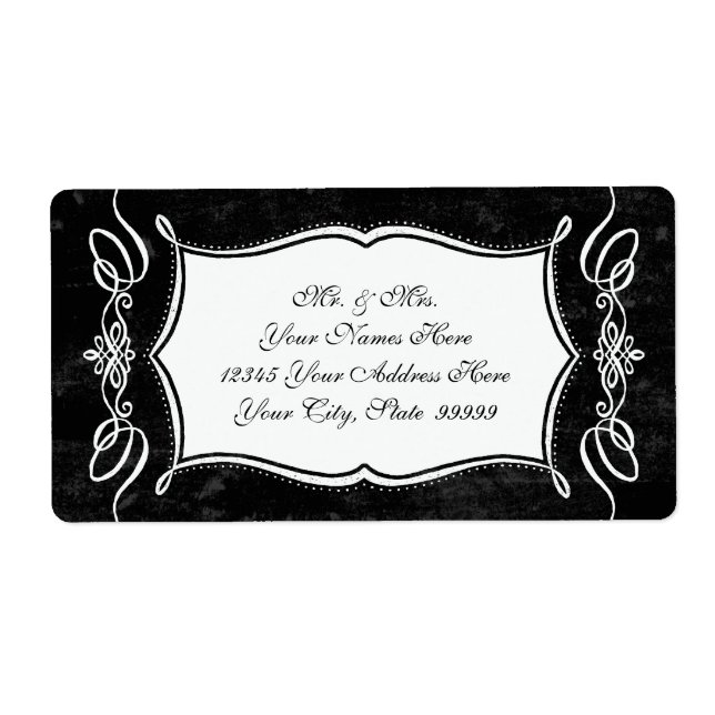 Chalkboard Style Rustic Swirl Matching Address (Front)