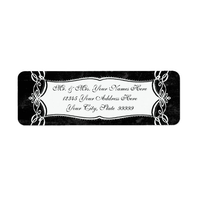 Chalkboard Style Rustic Swirl Matching Address (Front)