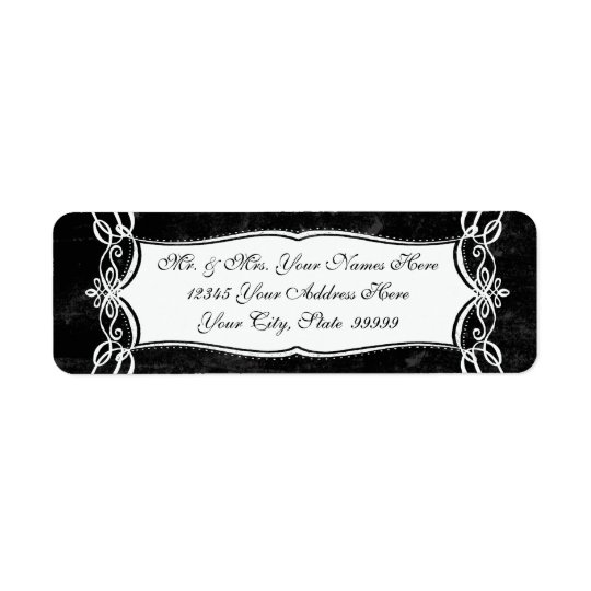 Chalkboard Style Rustic Swirl Matching Address Return Address Label