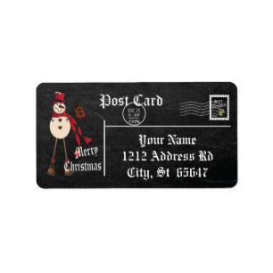 Chalkboard Style Snowan Label