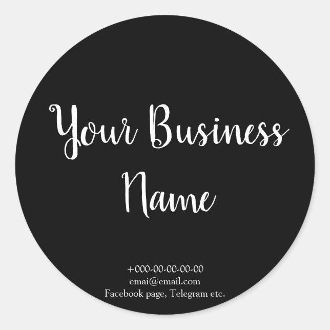 Chalkboard style stylish cafe, bakery, catering st classic round sticker (Front)