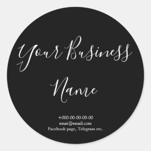 Chalkboard style stylish handmade classic round sticker