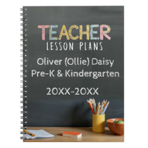 Chalkboard-Style Teacher Lesson Plan Notebook