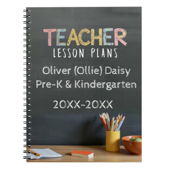 Chalkboard-Style Teacher Lesson Plan Notebook (Front)